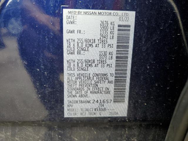 5N1DR3BA6NC241657 Nissan Pathfinder Sv