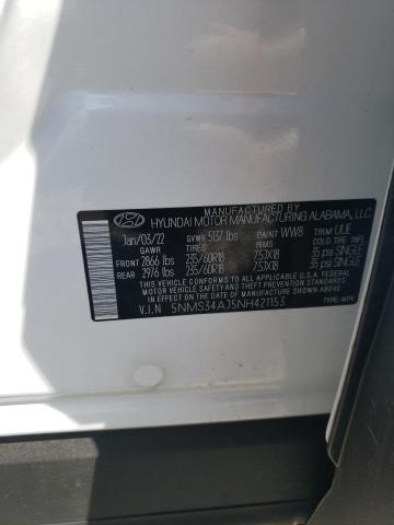 5NMS34AJ5NH421153 Hyundai Santa Fe Sel