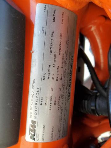 2021 KTM 1190 VBKTU940XMM806179