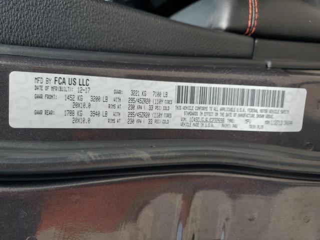 1C4SDJGJ6JC232698 Dodge Durango Srt