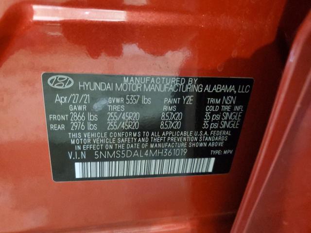 2021 HYUNDAI SANTA FE C 5NMS5DAL4MH361019
