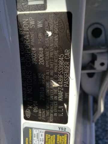KNAFZ4A89F5339845 KIA FORTE EX