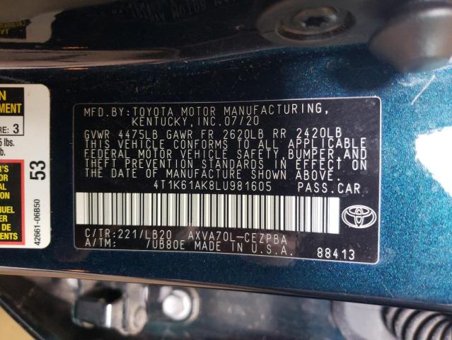 4T1K61AK8LU981605 Toyota Camry XSE 12