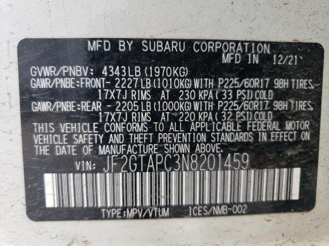 JF2GTAPC3N8201459 Subaru Crosstrek Premium