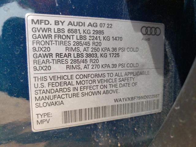 VIN WA1VXBF79ND022557 2022 Audi Q7, Prestige no.12