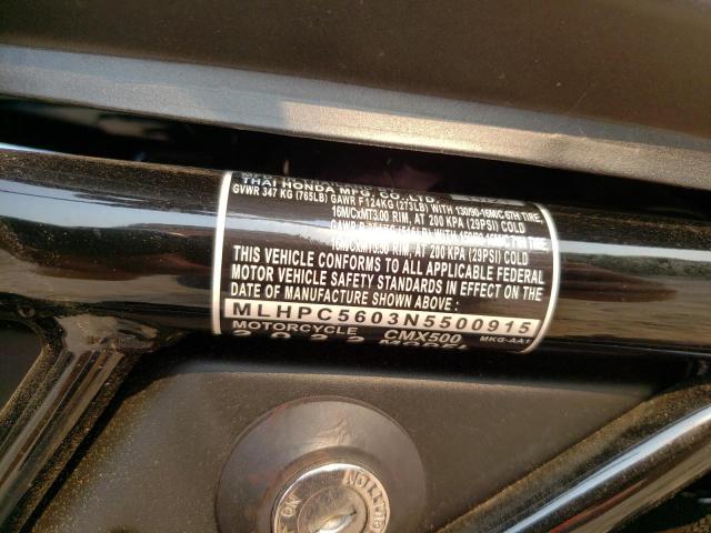 2022 HONDA CMX500 MLHPC5603N5500915