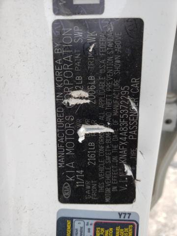 KNAFX4A83F5372295 KIA FORTE EX