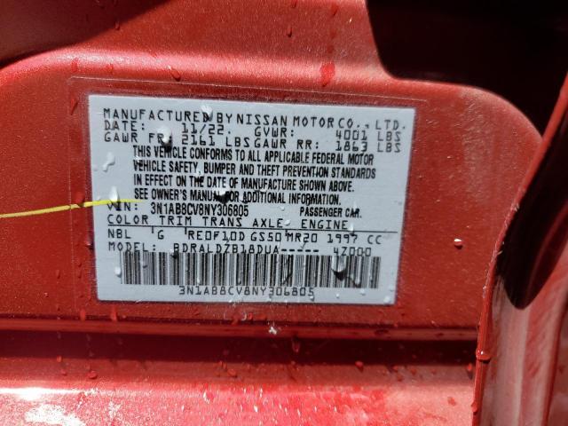 3N1AB8CV8NY306805 Nissan SENTRA SV