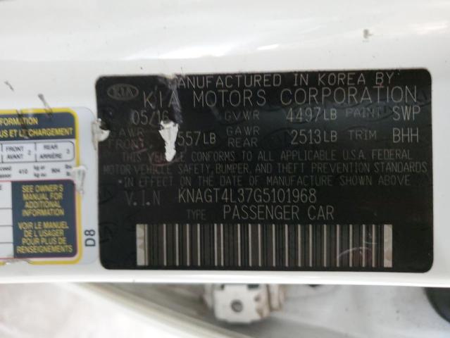 KNAGT4L37G5101968 KIA Optima Lx