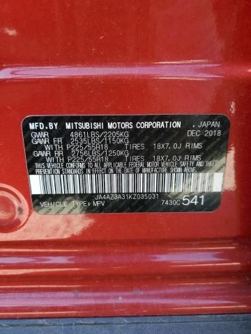 JA4AZ3A31KZ035031 Mitsubishi Outlander Se