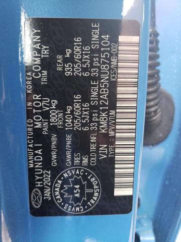 2022 HYUNDAI KONA SE - KM8K12AB5NU875104