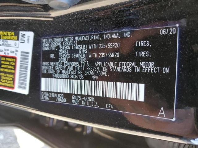 VIN 5TDDZRBH0LS034195 2020 Toyota Highlander, Limited no.13