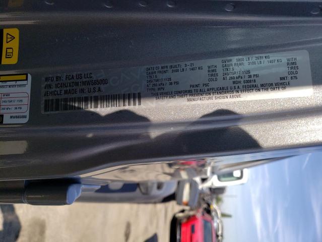 1C4HJXDM1MW665000 Jeep Wrangler Unlimited Sport