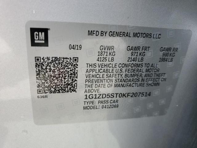 1G1ZD5ST0KF207514 Chevrolet MALIBU LT