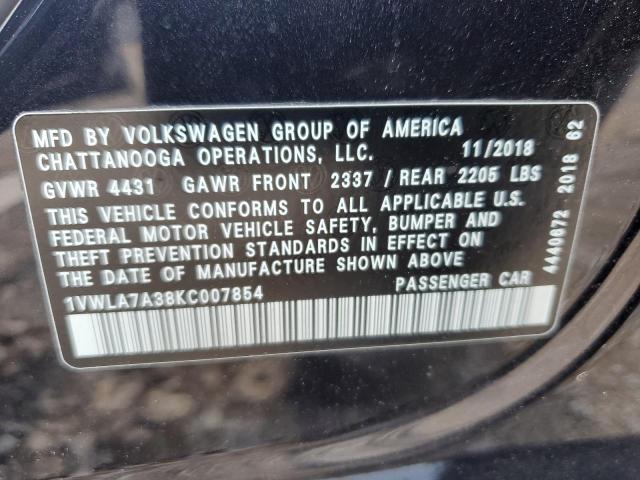 1VWLA7A38KC007854 Volkswagen Passat WOL 10