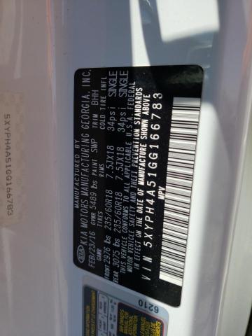 5XYPH4A51GG166783 KIA SORENTO EX