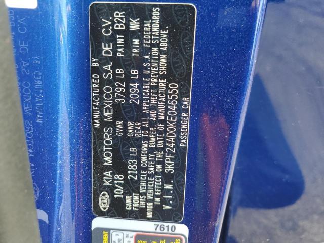 3KPF24AD0KE046550 KIA FORTE FE