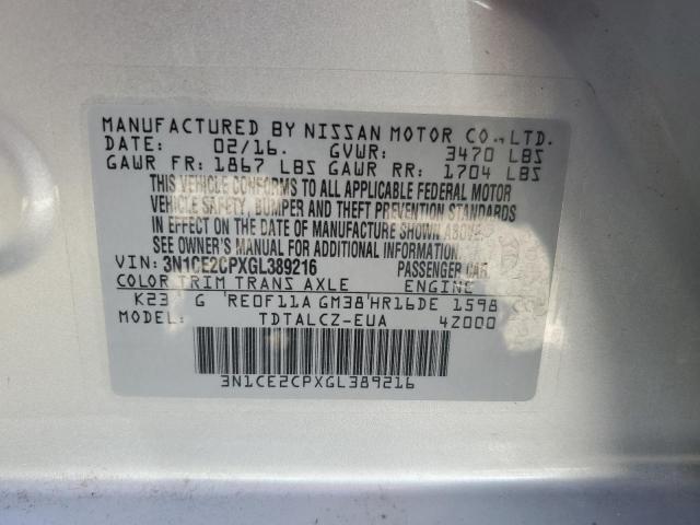3N1CE2CPXGL389216 Nissan Versa Note S