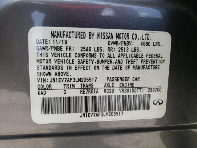 2020 INFINITI Q50 PURE - JN1EV7AP3LM205517