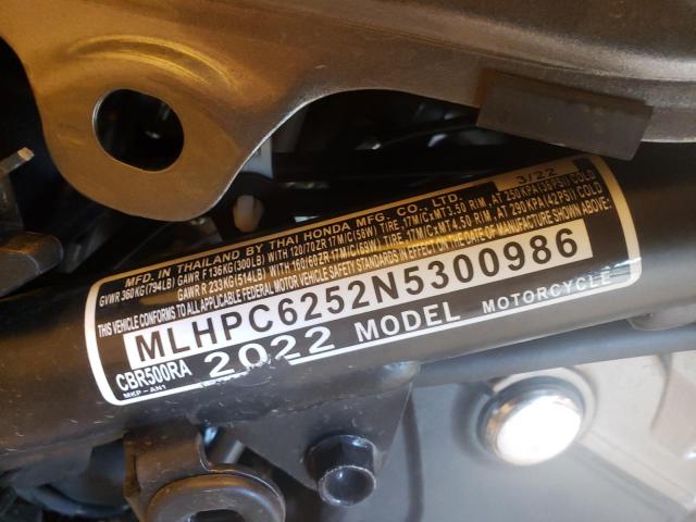 2022 HONDA CBR500 RA MLHPC6252N5300986