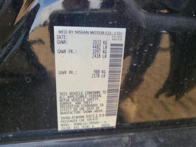 1N4BL4CWXNN305139 Nissan ALTIMA SR