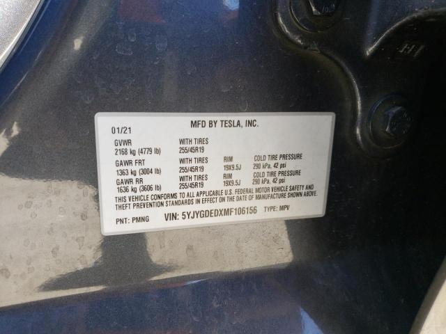 2021 TESLA MODEL Y - 5YJYGDEDXMF106156