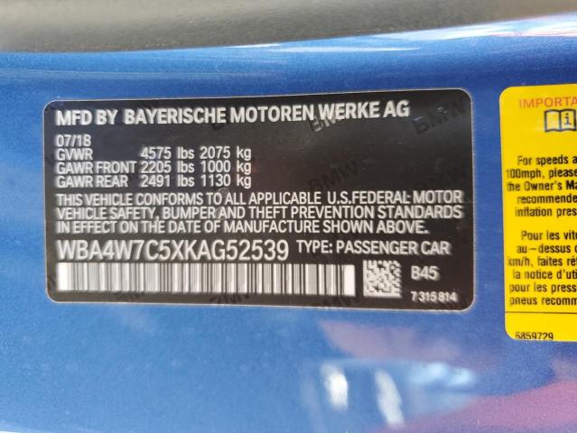 2019 BMW 440I - WBA4W7C5XKAG52539