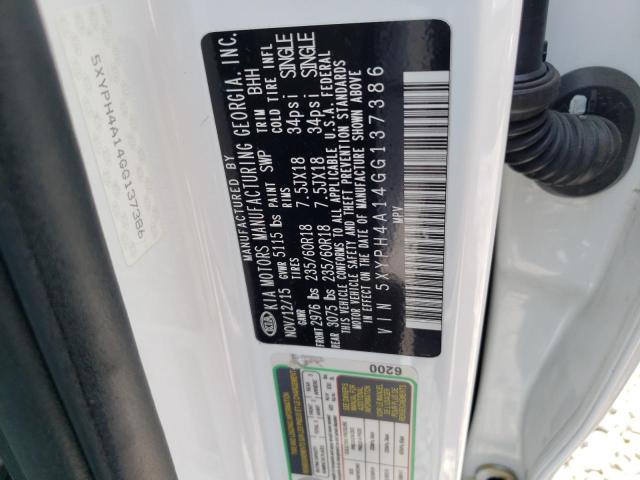 5XYPH4A14GG137386 KIA SORENTO EX