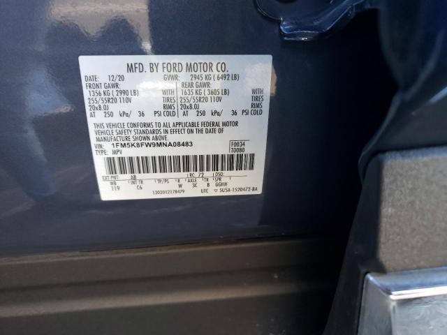 1FM5K8FW9MNA08483 Ford Explorer Limited