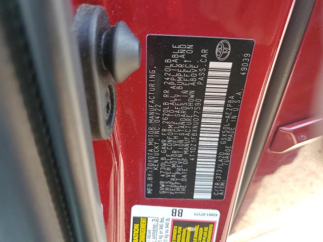 2022 TOYOTA AVALON LIM - 4T1DZ1FBXNU077590