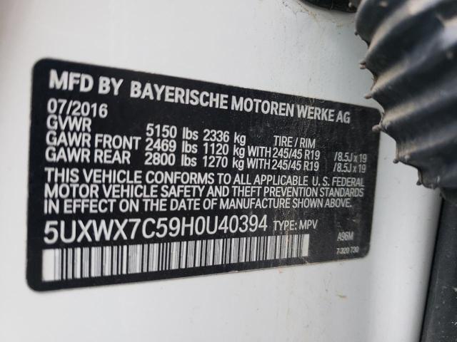 5UXWX7C59H0U40394 2017 BMW X3, photo no. 13