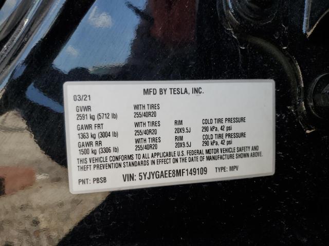 5YJYGAEE8MF149109 Tesla Model Y