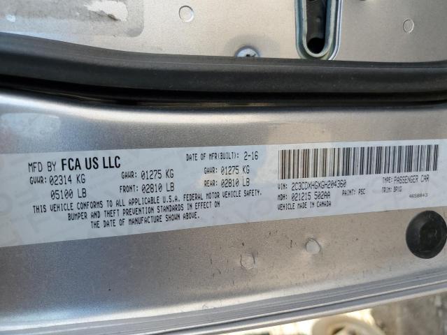 2C3CDXHGXGH204360 Dodge Charger Sxt