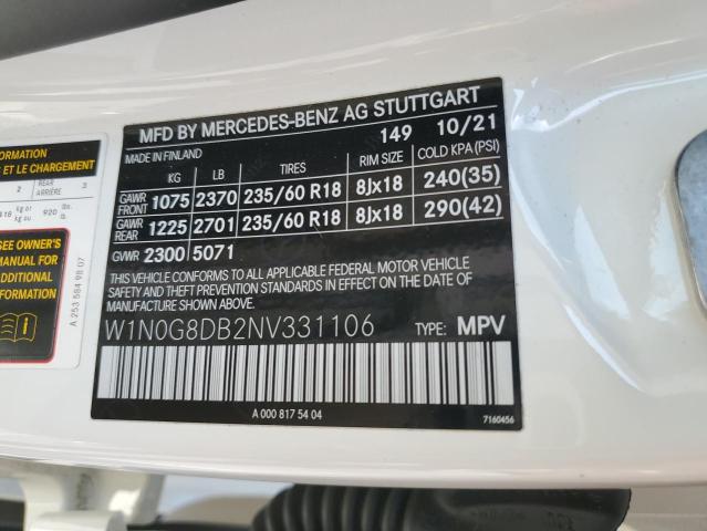 W1N0G8DB2NV331106 Mercedes-Benz GLC 300