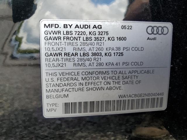 2022 AUDI E-TRON S P - WA1ACBGE2NB040448