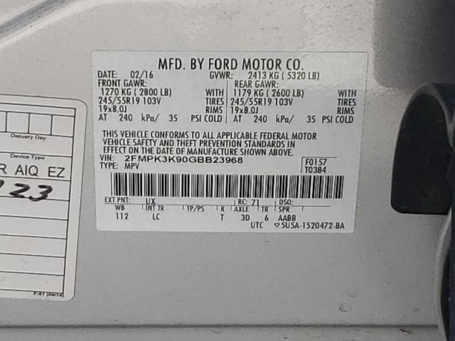 2FMPK3K90GBB23968 2016 FORD EDGE - Image 12