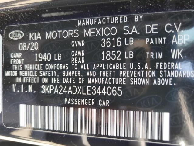3KPA24ADXLE344065 KIA RIO LX