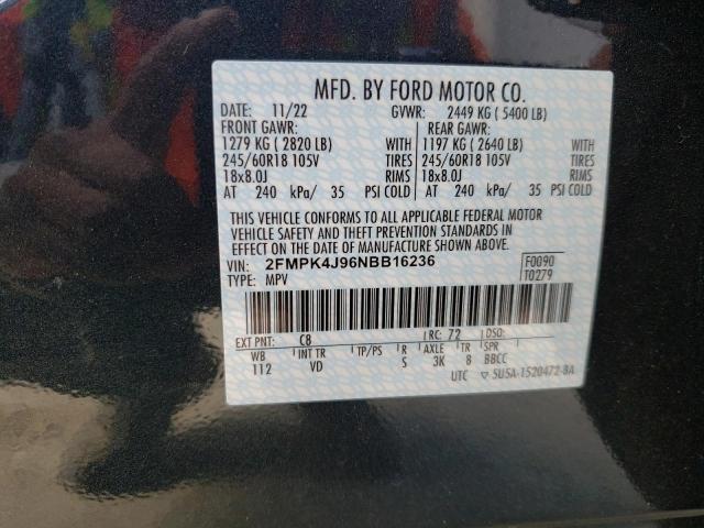 2FMPK4J96NBB16236 Ford EDGE SEL