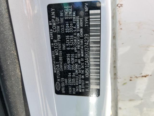 KM8K1CAA9KU374239 Hyundai Kona Se