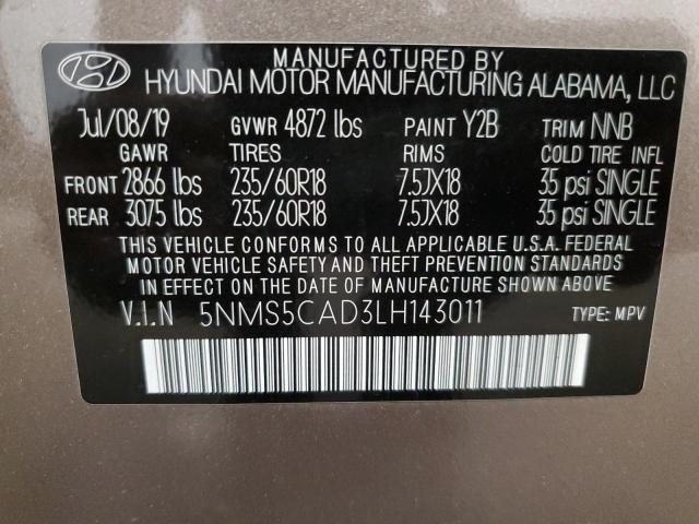 2020 HYUNDAI SANTA FE L - 5NMS5CAD3LH143011