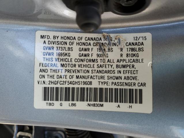 2HGFC2F54GH519608 Honda Civic Lx