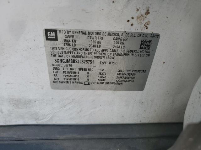 2018 CHEVROLET TRAX PREMI 3GNCJMSB2JL326751
