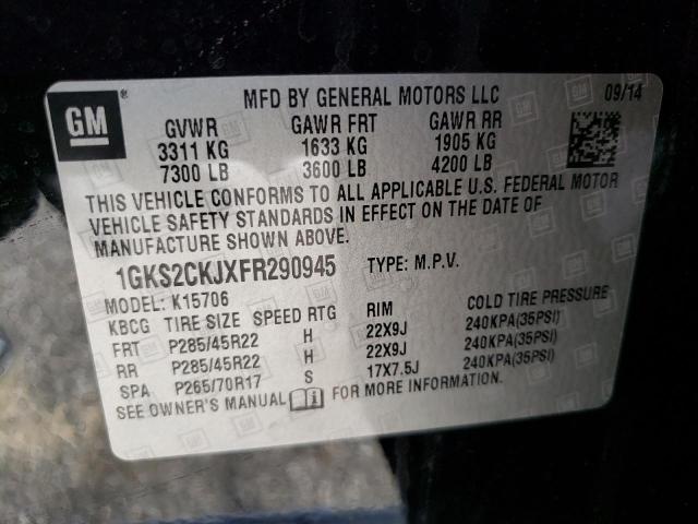 1GKS2CKJXFR290945 GMC YUKON DENALI