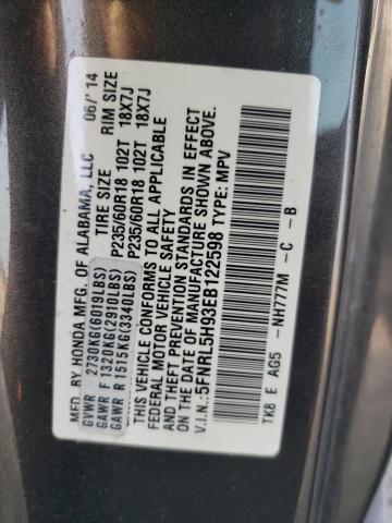 5FNRL5H93EB122598 2014 HONDA ODYSSEY, photo no. 14