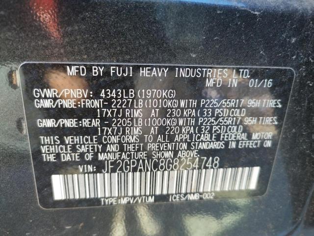 JF2GPANC8G8254748 Subaru Crosstrek Limited