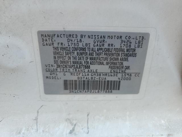 3N1CN7AP2JL877888 Nissan VERSA S
