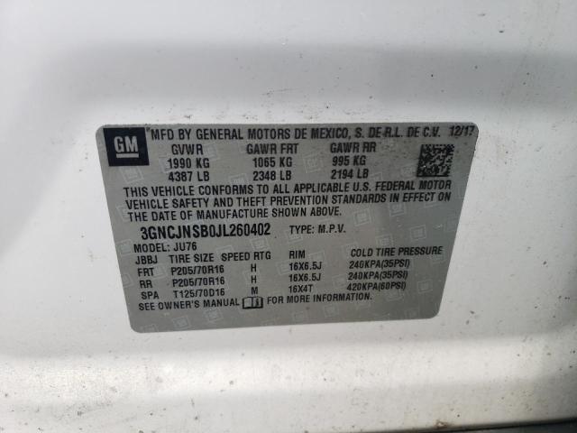 2018 CHEVROLET TRAX LS - 3GNCJNSB0JL260402