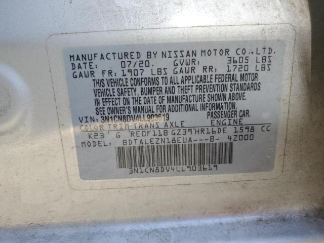 3N1CN8DV4LL903619 Nissan Versa S 12