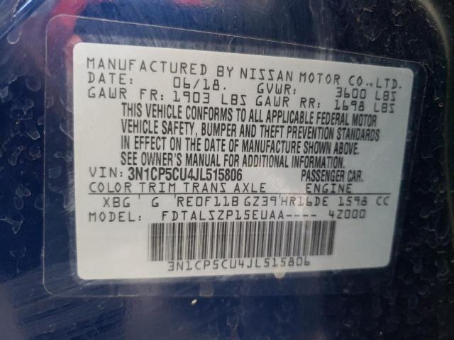 3N1CP5CU4JL515806 Nissan KICKS S