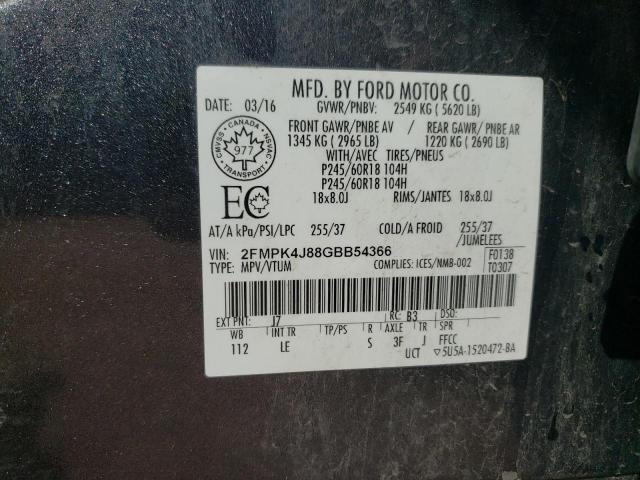 2016 FORD EDGE SEL - 2FMPK4J88GBB54366